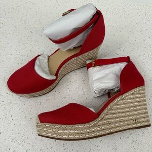 Michael Kors Red Canvas Wedge